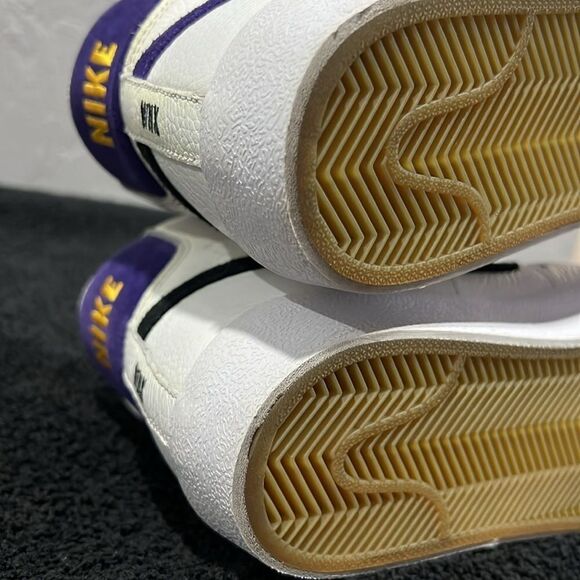 ?? NIKE Blazer Mid \'77 Vintage Leather SNEAKER Shoes White Purple Black Men Sz main image 5